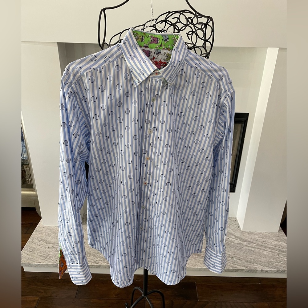 Robert Graham Men’s Blue Long Sleeved Shirt